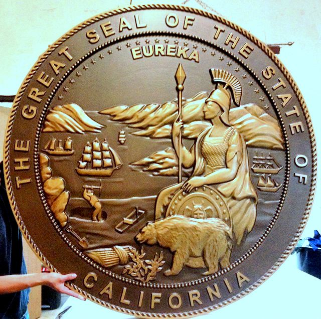 M7513 - Large Bronze Plaque of the Seal of the State of California