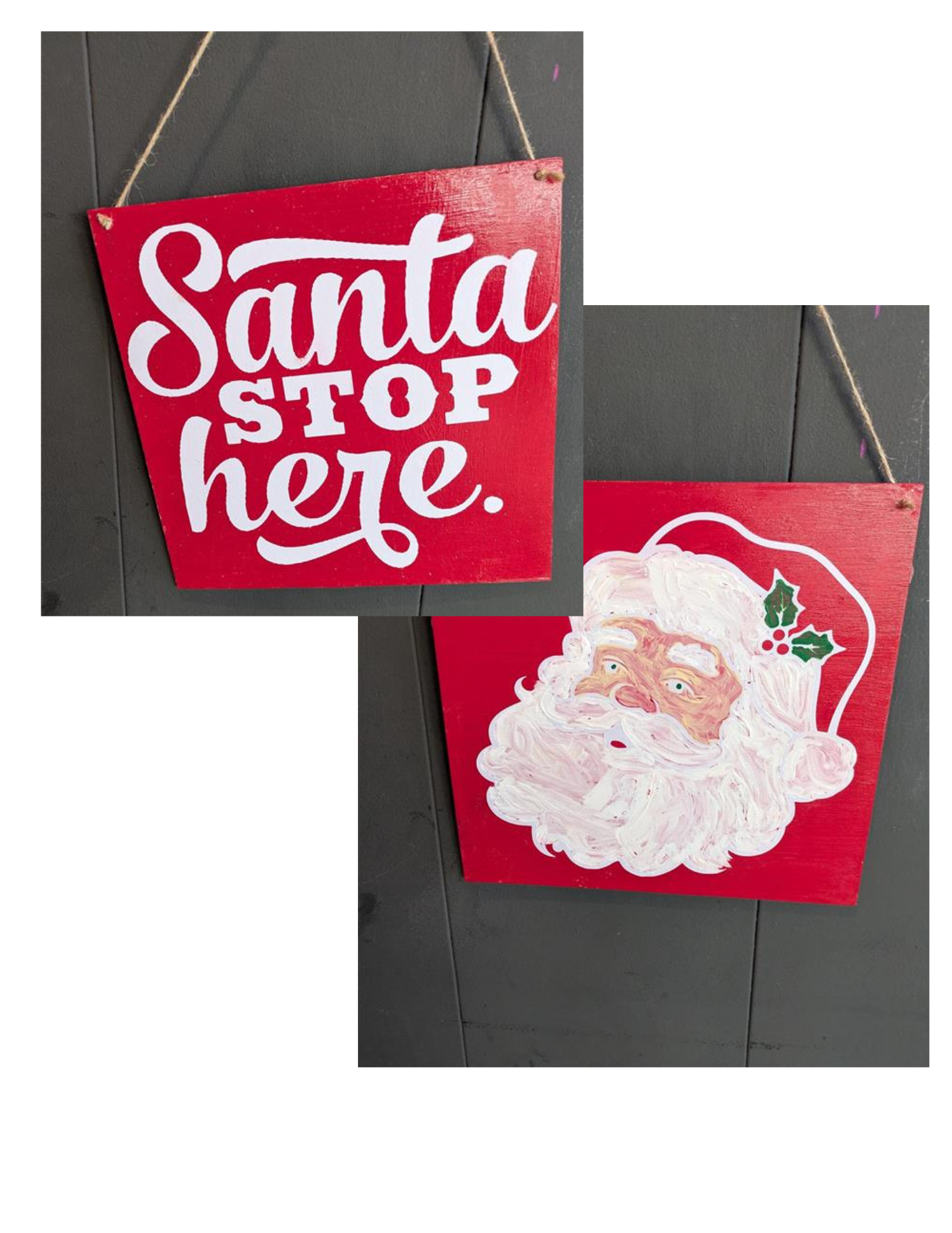 Santa Stop Here Double Sided Sign