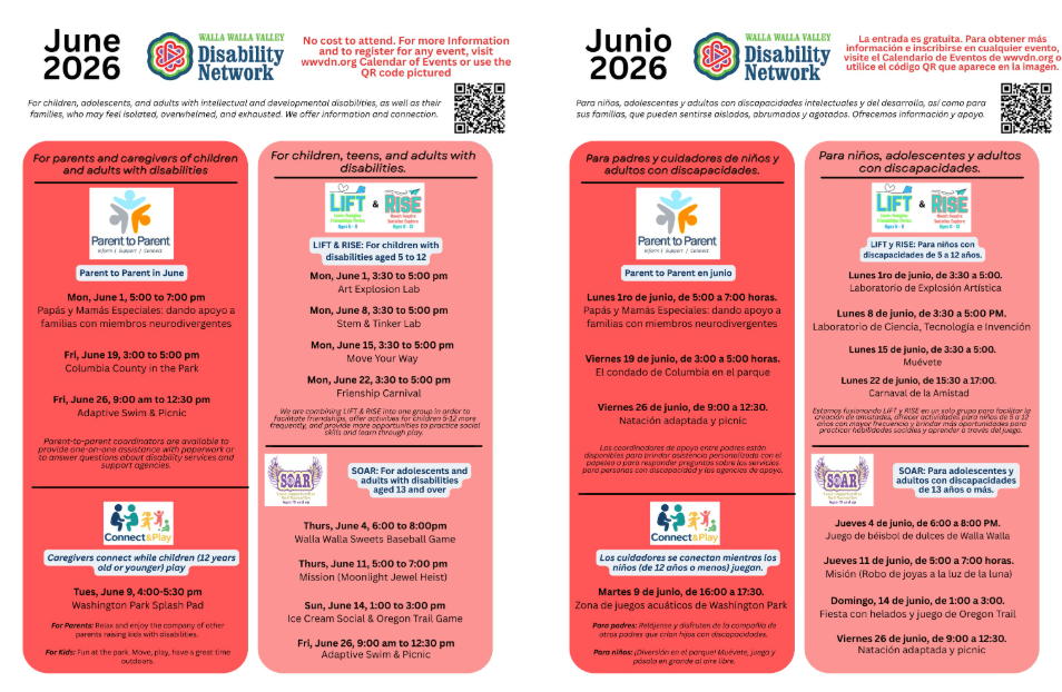 This Month's Activities and Events (link to flyer)