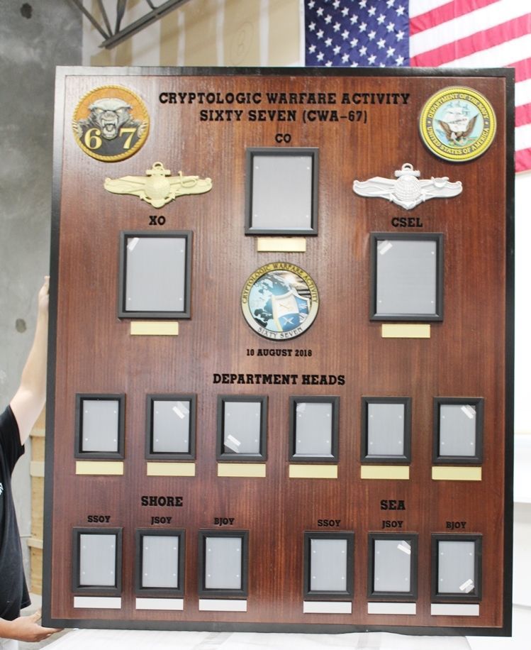 SA1315 - Chain-of-Command Photo Board for the Cryptologic  Warfare Activity of the US Navy 