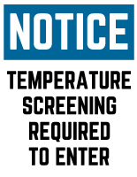 Notice Temperature Screening