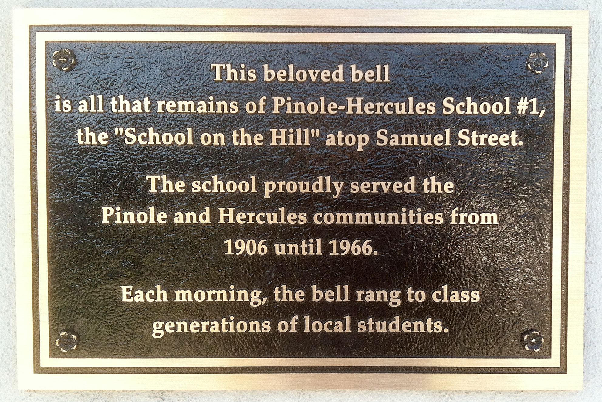 Old School Bell Plaque