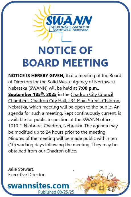 SWANN Board of Directors Meeting Announced