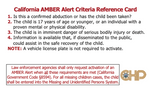Amber Alert Cards (Child Abduction)