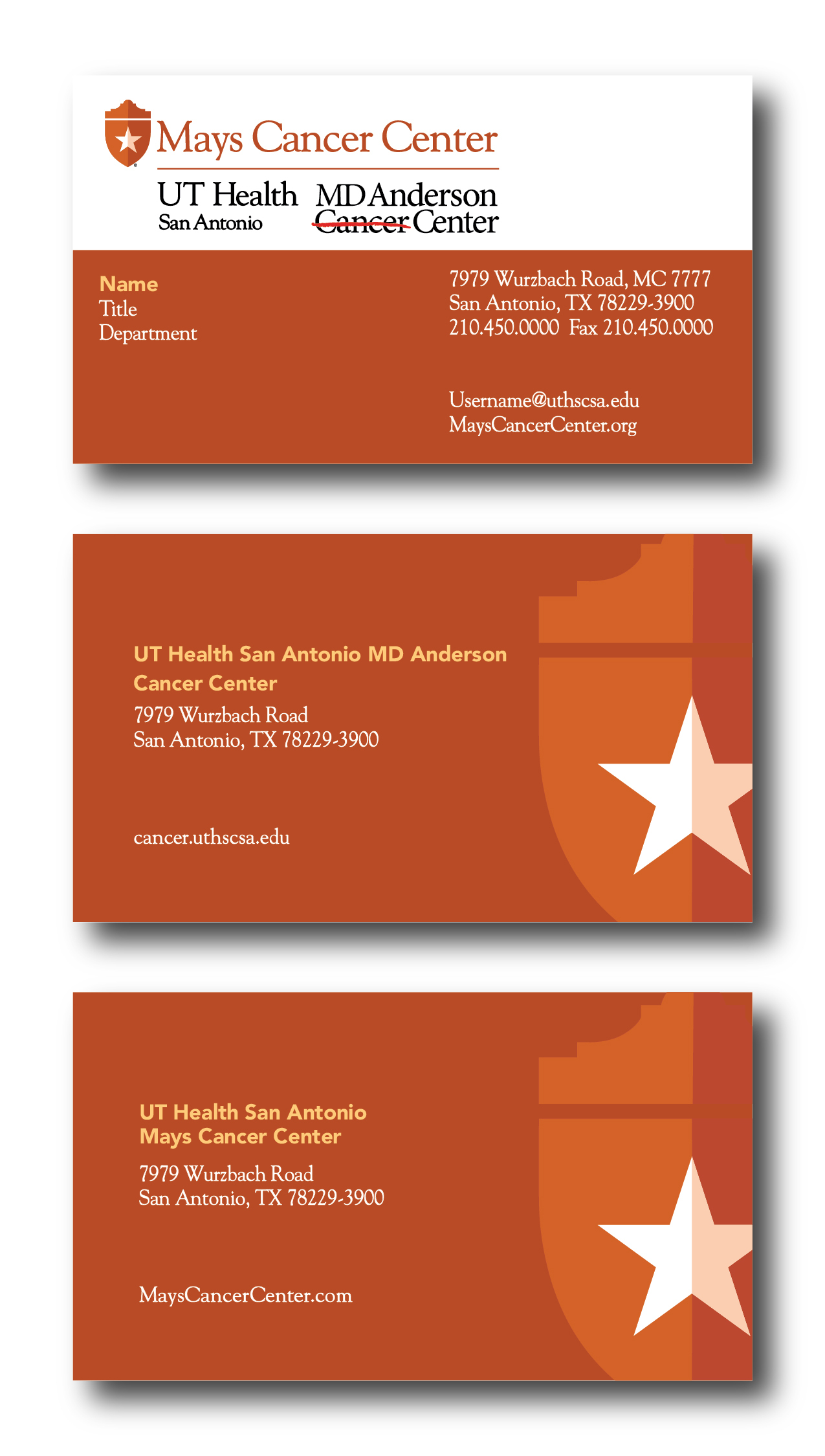 Mays Cancer Center Business Card