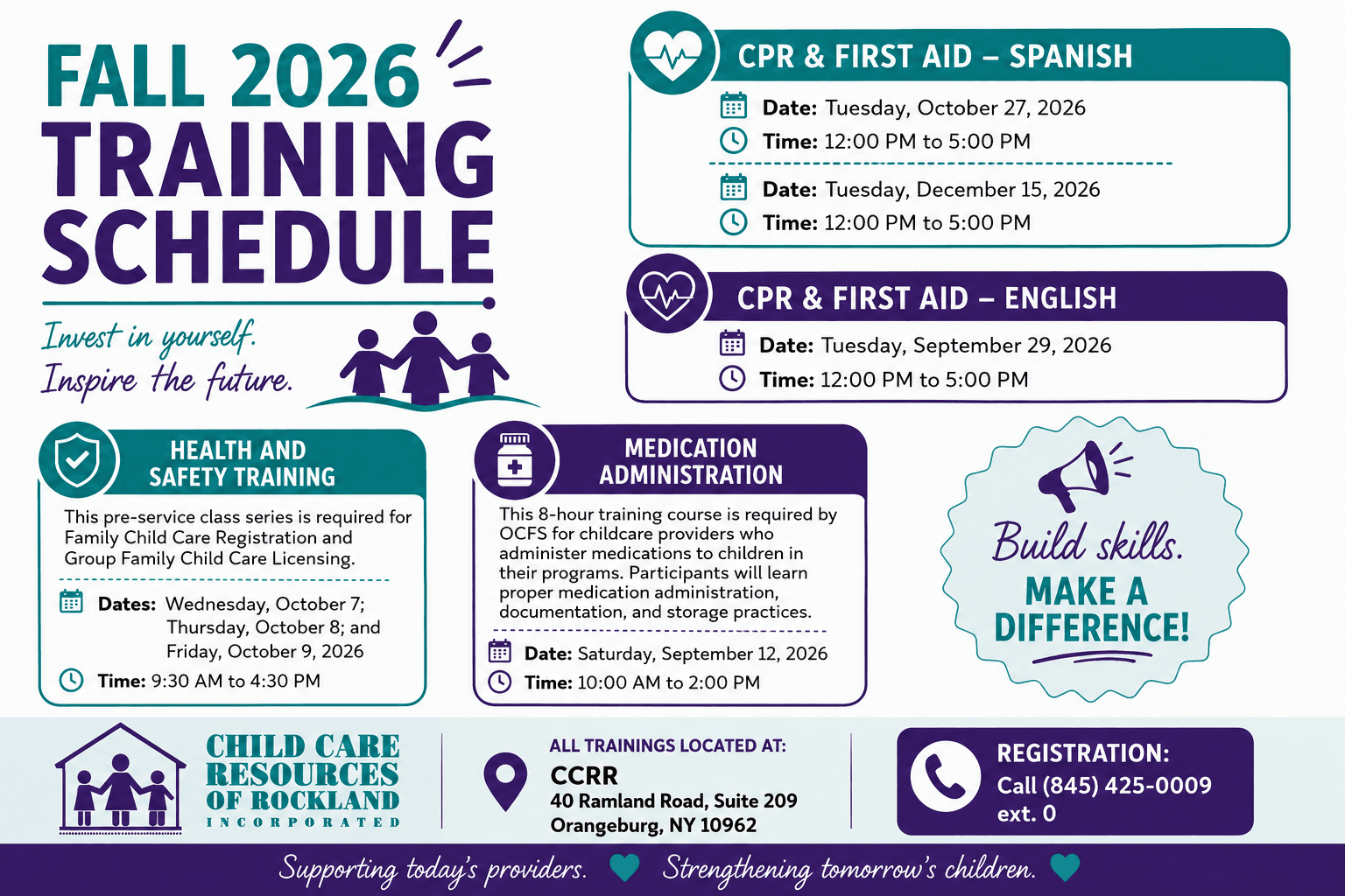 TRAINING - CPR, Health & Safety, and Medication Administration