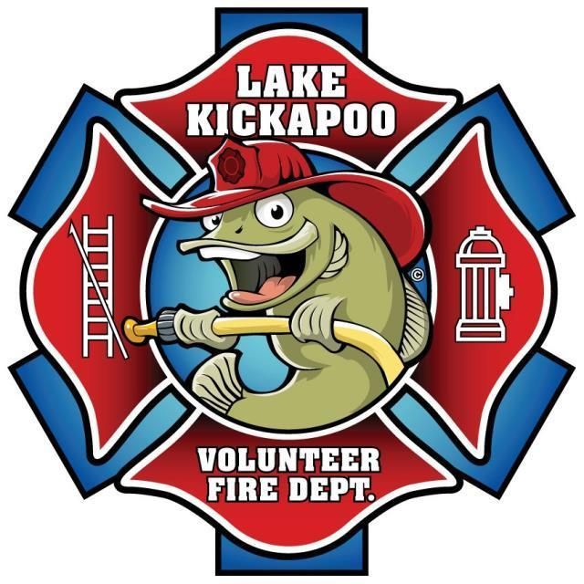 QP-3090 - Carved Wall Plaque of  the Seal/Emblem  of the Lake Kickapoo Volunteer   Fire Department,  Artist Painted 