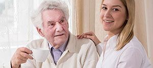 Elderly man with his niece.