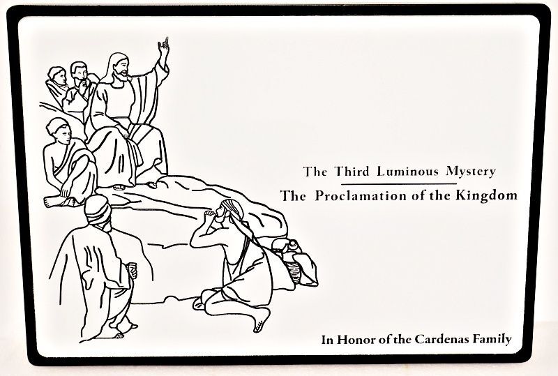 D13287A - Carved HDU Sign for "The Third Luminous Mystery"