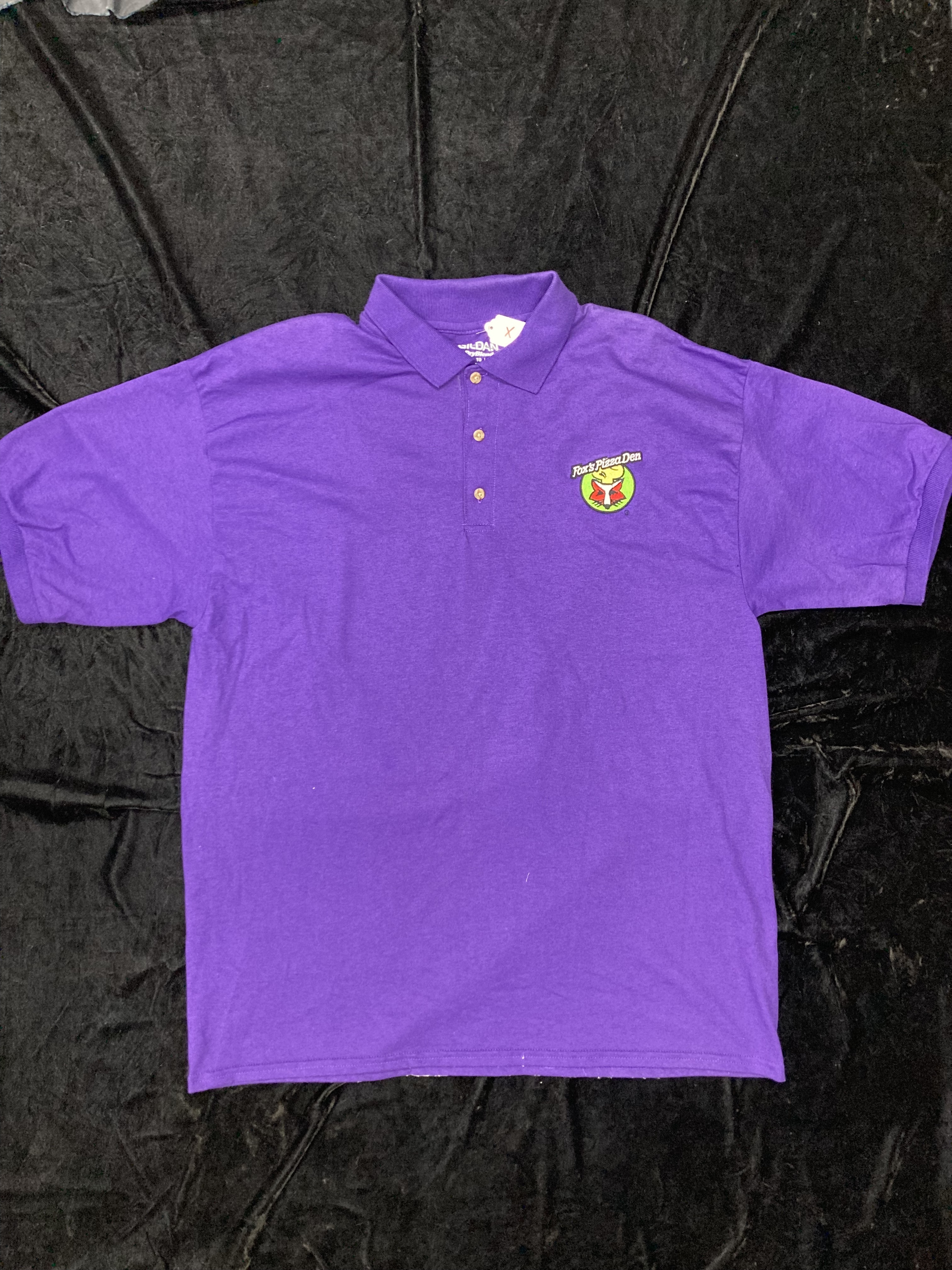 SALE Fox's Logo - XL Purple Cotton Polo