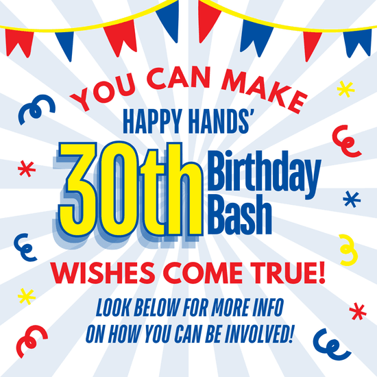 Happy Hands 30th Birthday Bash Invite