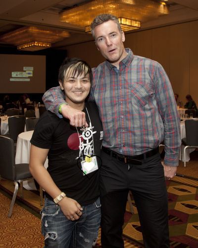 PSC Partners provides support for young PSC patients. In this photo, a young man is receiving support from an adult who also has PSC.