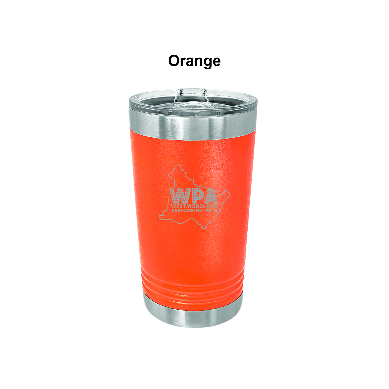 Orange 16 oz. Polar Camel Pint with Slider Lid