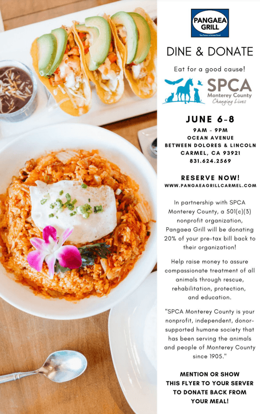 Pangaea restaurant Dine & Donate to benefit SPCA Monterey County
