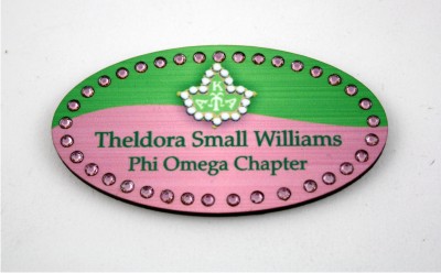 AKA Oval Bling Name Badge