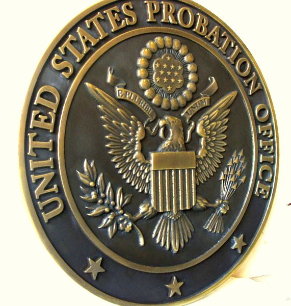 M7134 - Brass Sculpted Wall Plaque of US Great Seal, Side View