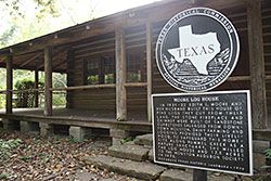 Edith Moore log cabin historical marker