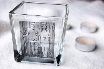 Goodwill DIY Valentine's Day idea: photo glass candle votive