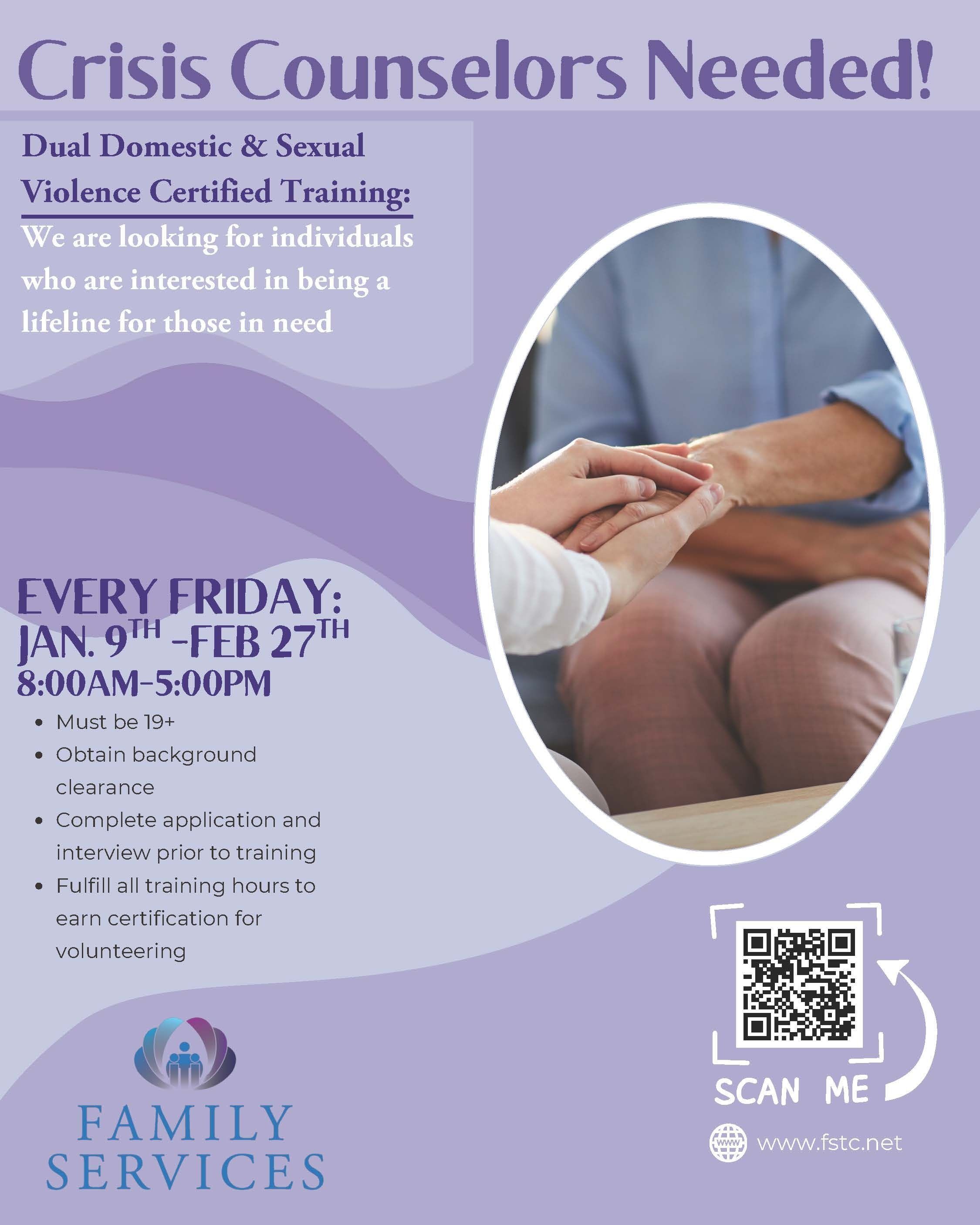 Dual State Certified Crisis Counselor Training