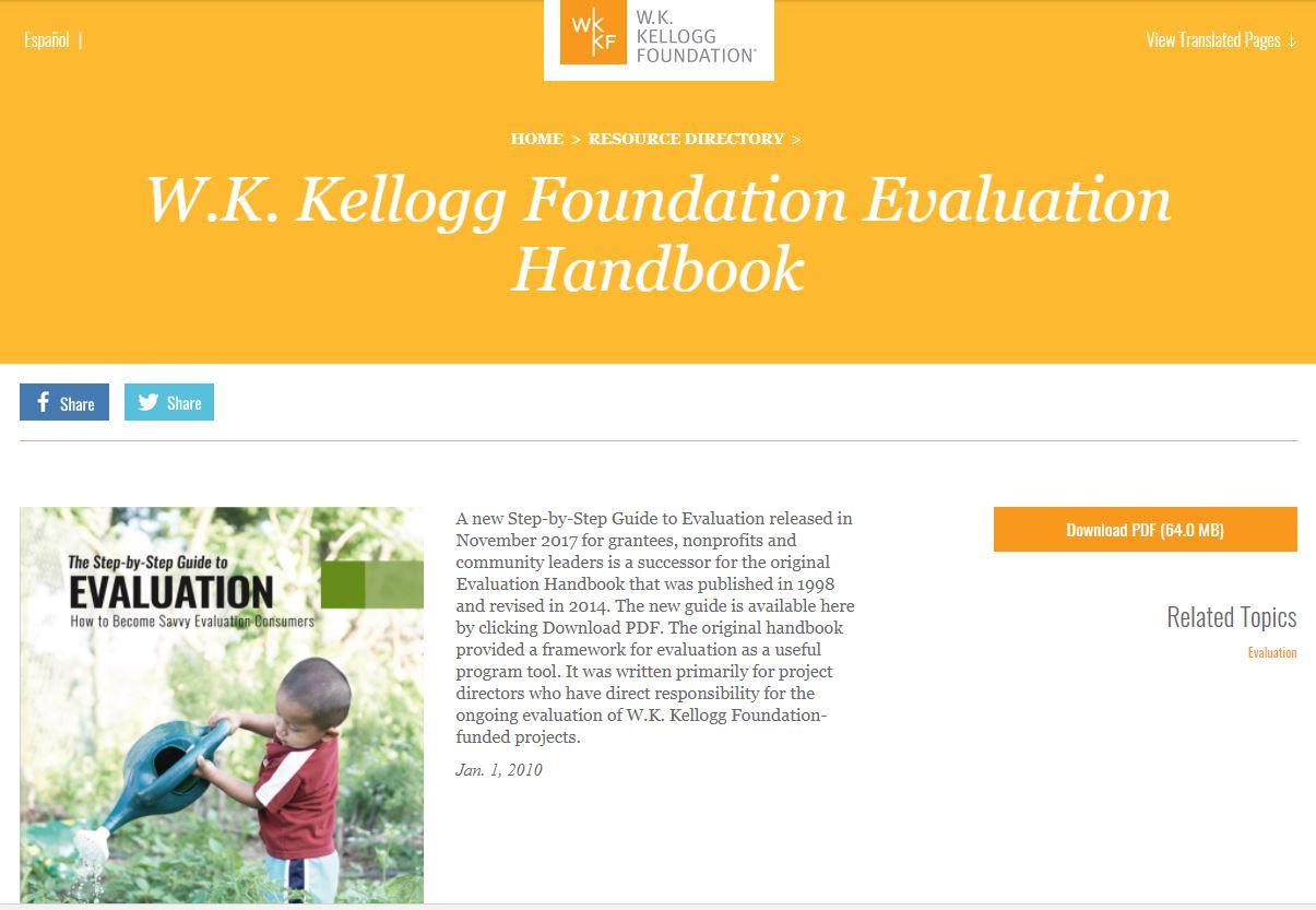W. K. Kellogg Foundation – Evaluation Handbook