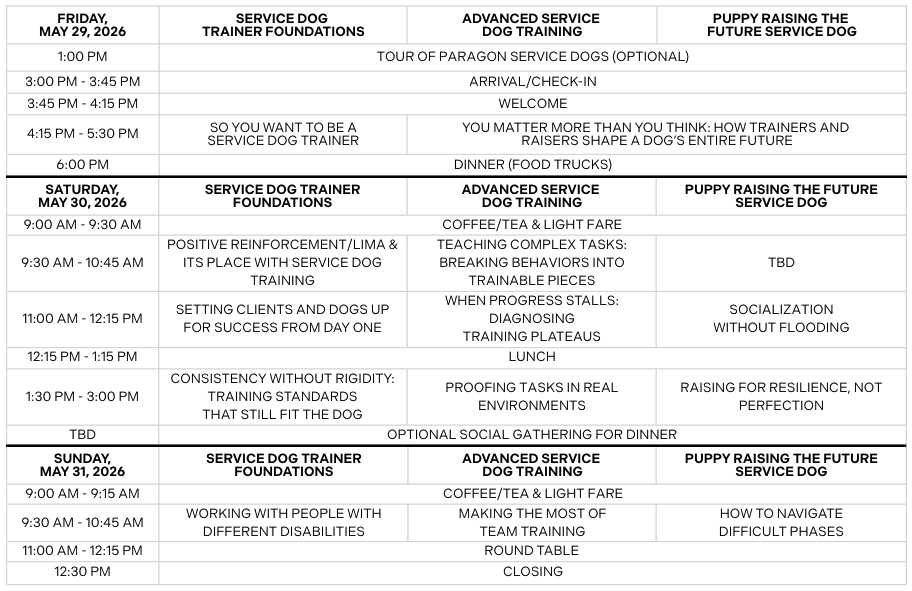 SDS Workshop Schedule