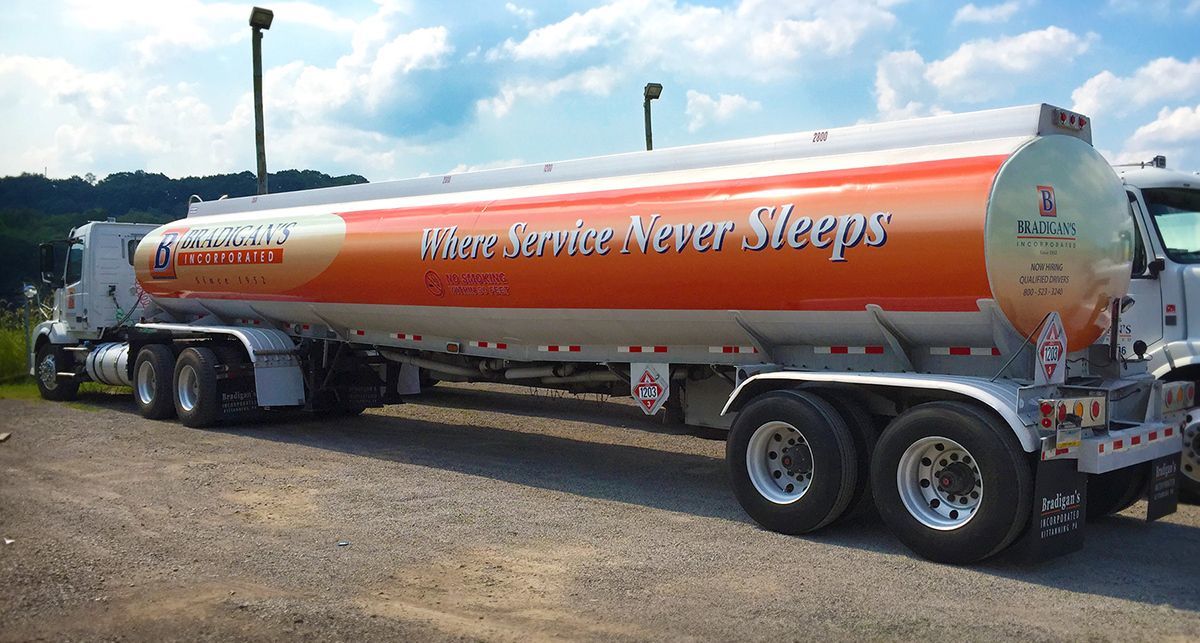 Tanker truck graphics wrap