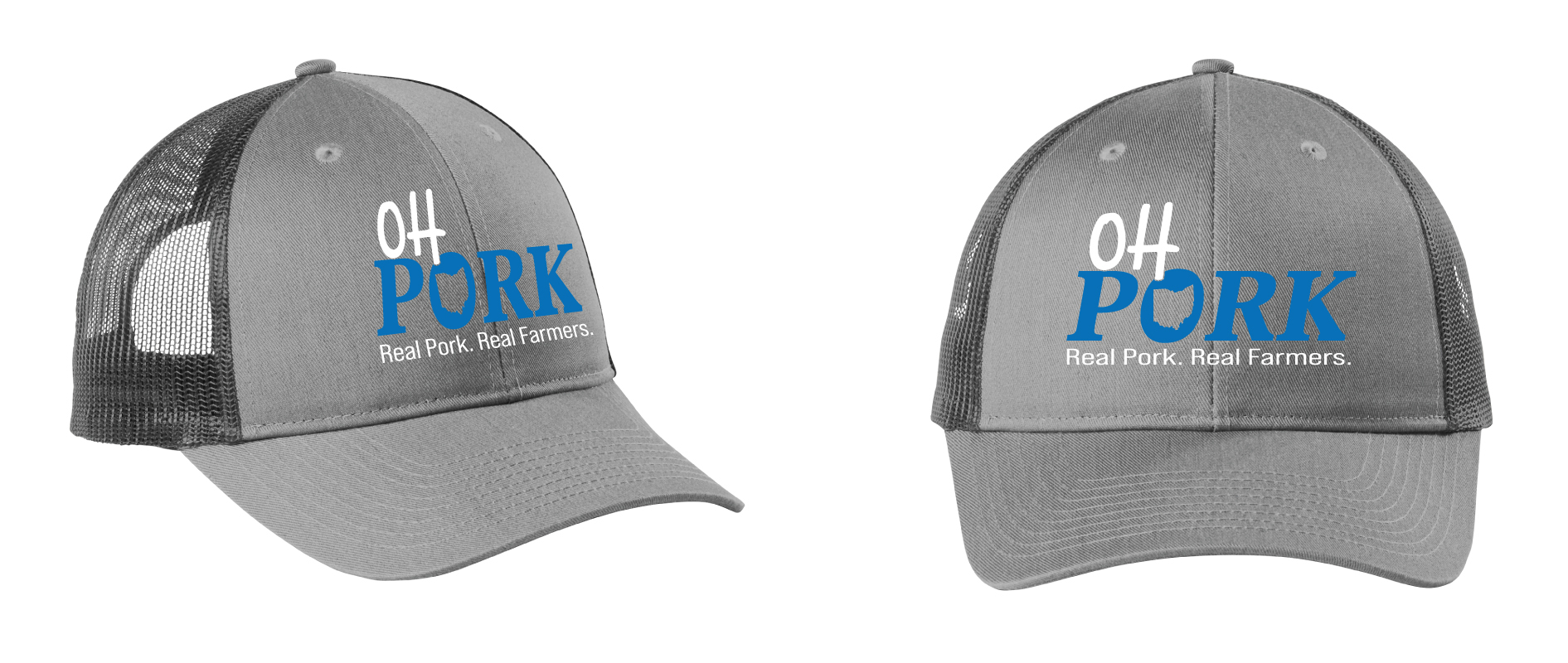 Baseball Cap Trucker Style - Unisex Dark/Lt Gray - OP logo front