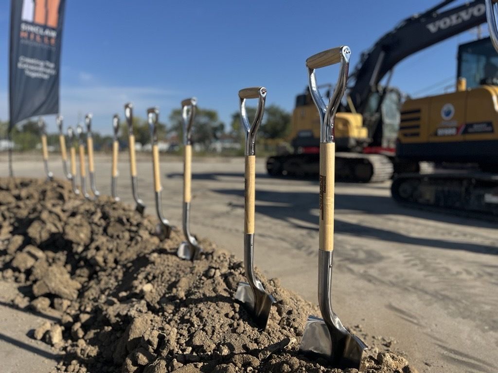 Shovels in the dirt at the CCLC groundbreaking event.