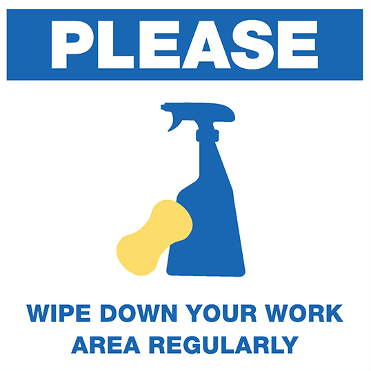 Sticker "Please Wipe Down Your…" (5-Pack)