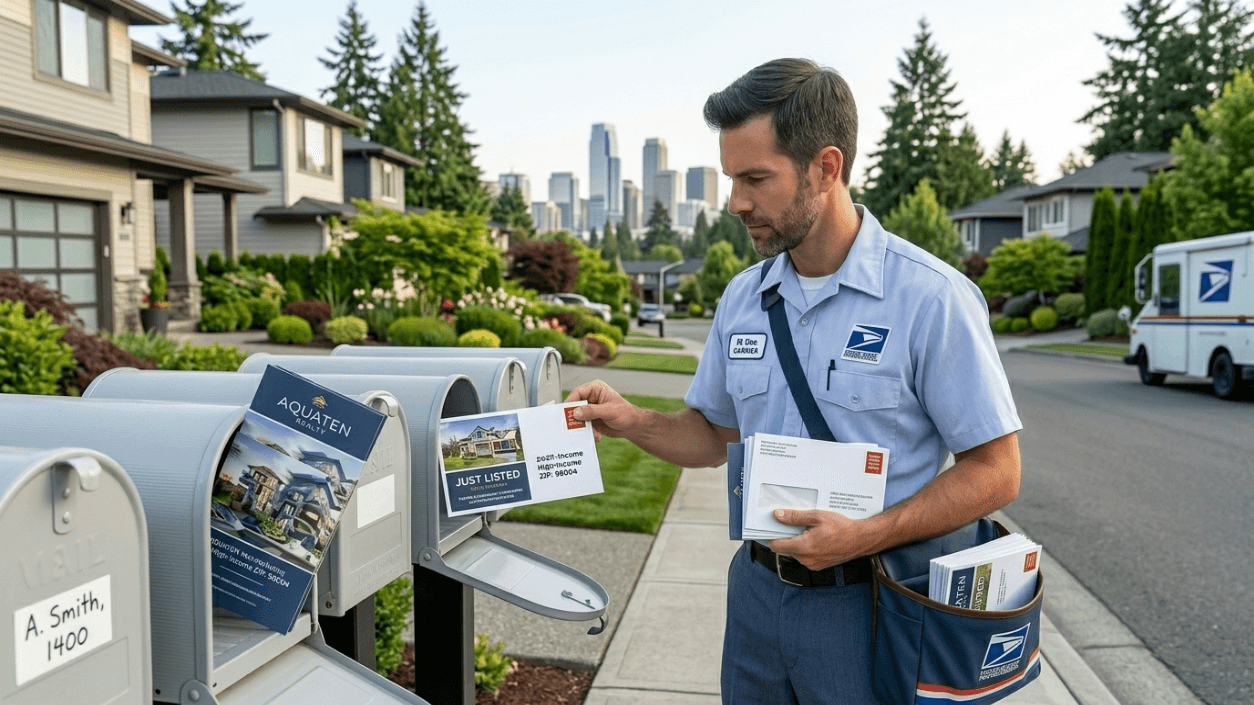 Direct mail marketing services in Seattle with printed postcards brochures and targeted mailing campaigns for lead generation