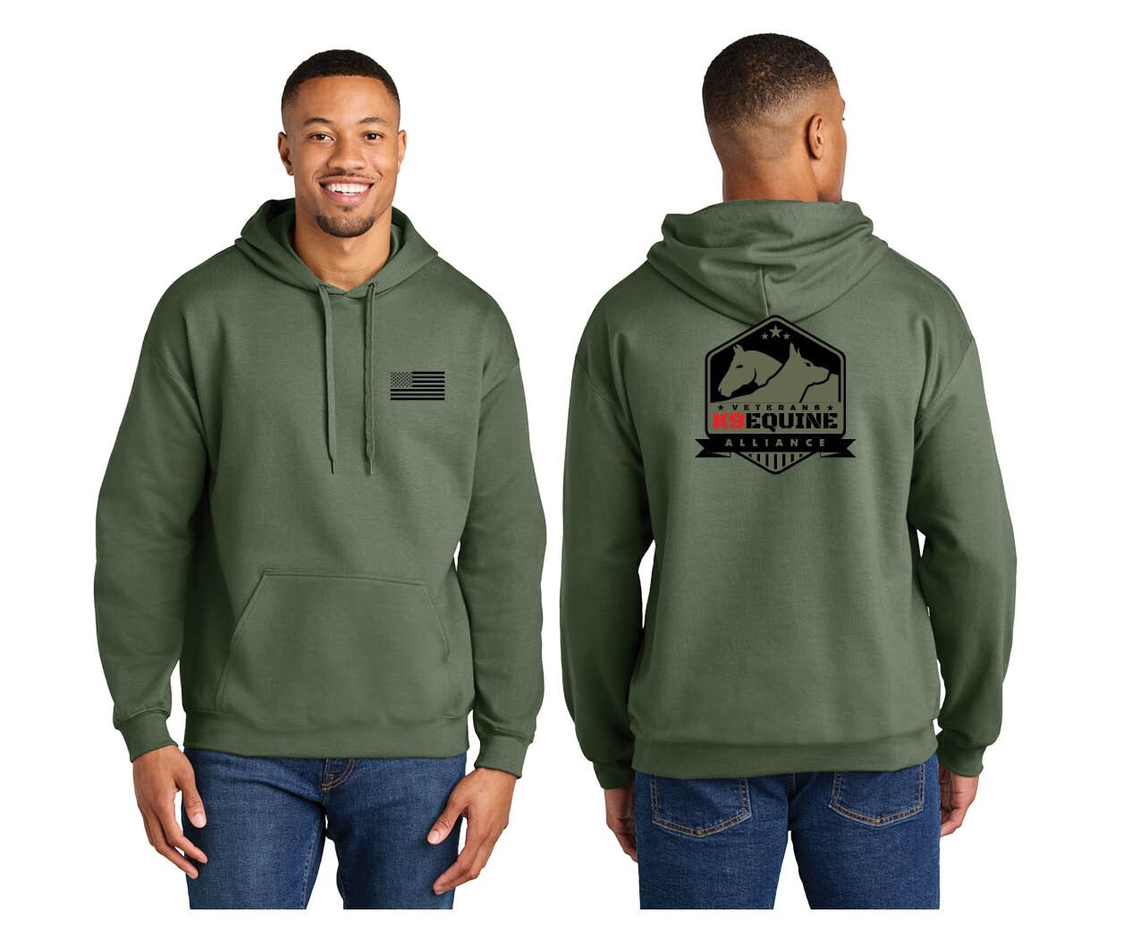 K9Equine Alliance Military Green Hoodie (Medium)