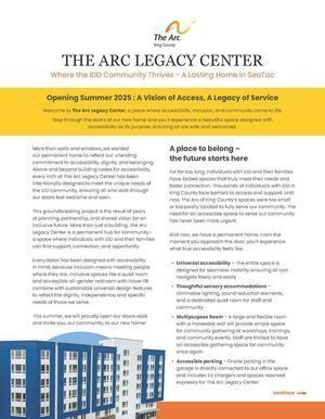 The Arc Legacy Center brochure