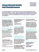 About Mental Health and Homelessness Info Sheet