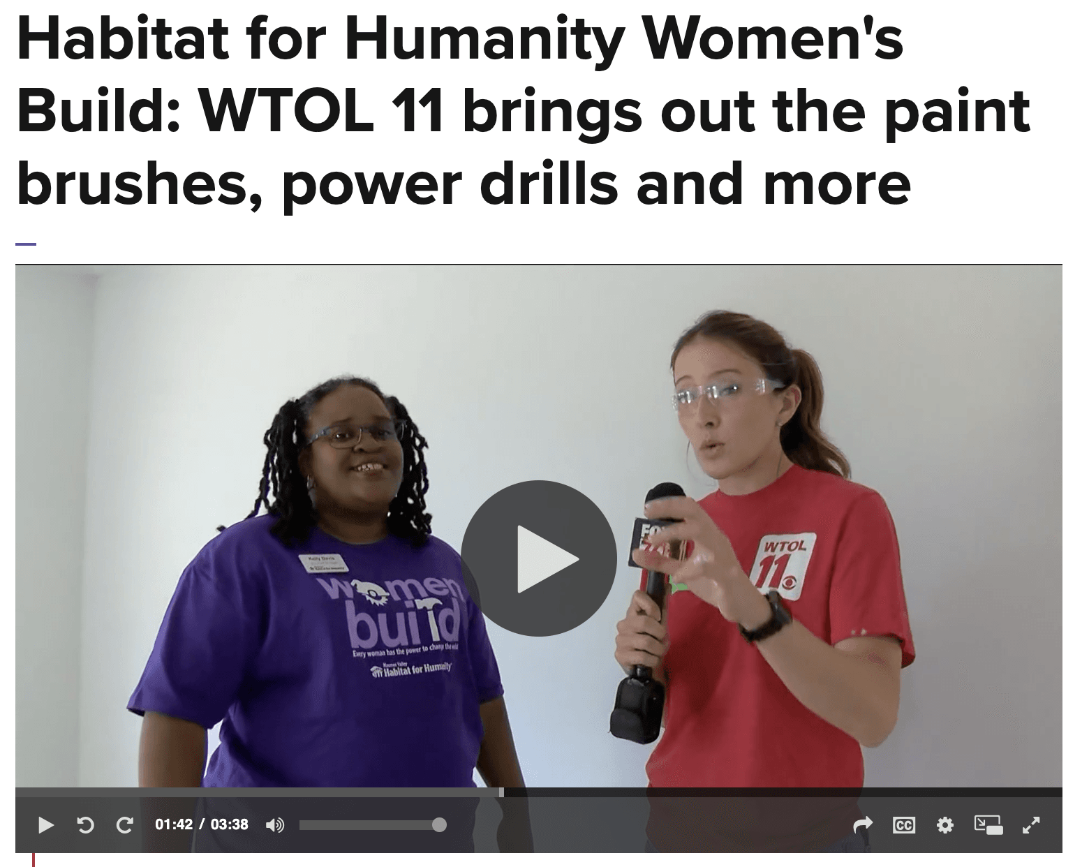 Habitat for Humanity Women's Build: WTOL 11 brings out the paint brushes, power drills and more