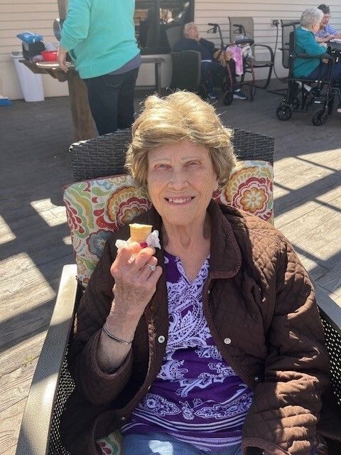 Ice cream on the patio.