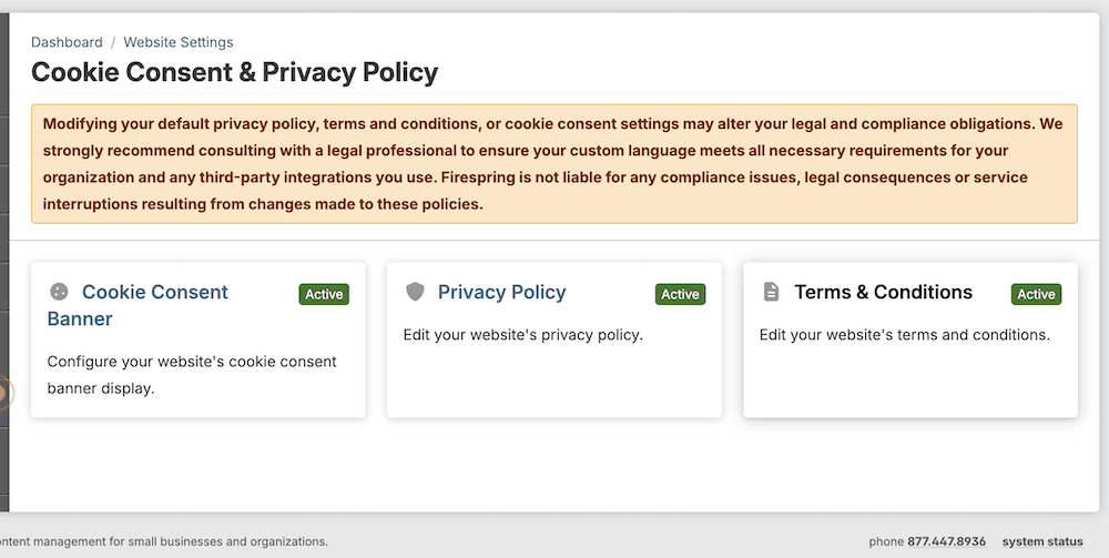 New! Cookie Consent & Privacy Policy Settings