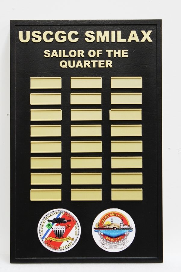 NP-2667  - Sailor-of-the-Quarter Award Board for  the USCGC Smilax,  WLIC-315