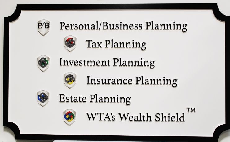 C12099 -  Carved 2.5D Multi-Level  Sign for the The Wealth Training Academy 