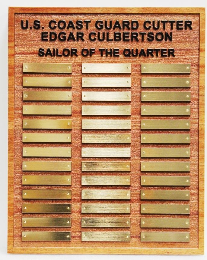 NP-2700 - Sailor-of-the-Quarter Award Board for  the USCGC  Edgar Culbertson,WPC-1137 