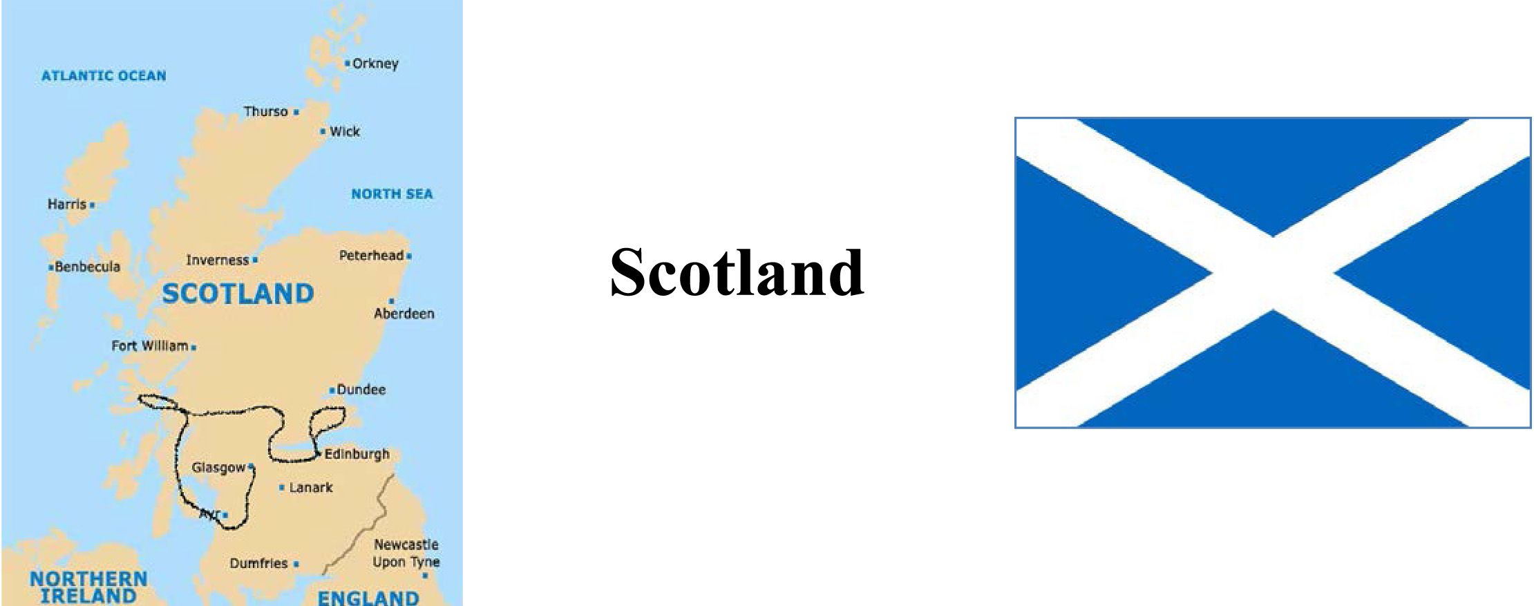 Scotland Map and Flag