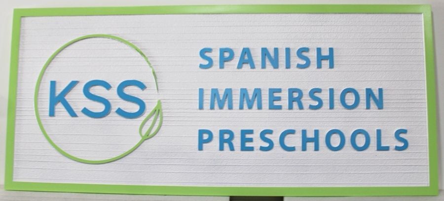 FA15948 - Carved Sign for "KSS Spanish Immersion Preschools"