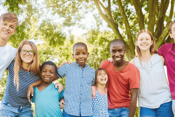 Group of kids smiling