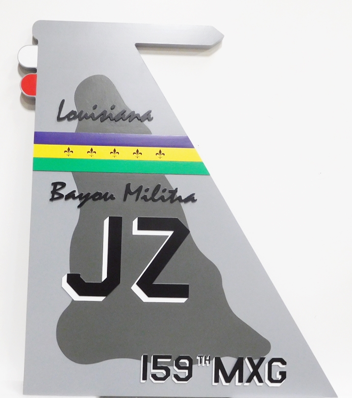 CB5405 - Crest of Louisiana Bayou Militia JZ , Multi-level Relief