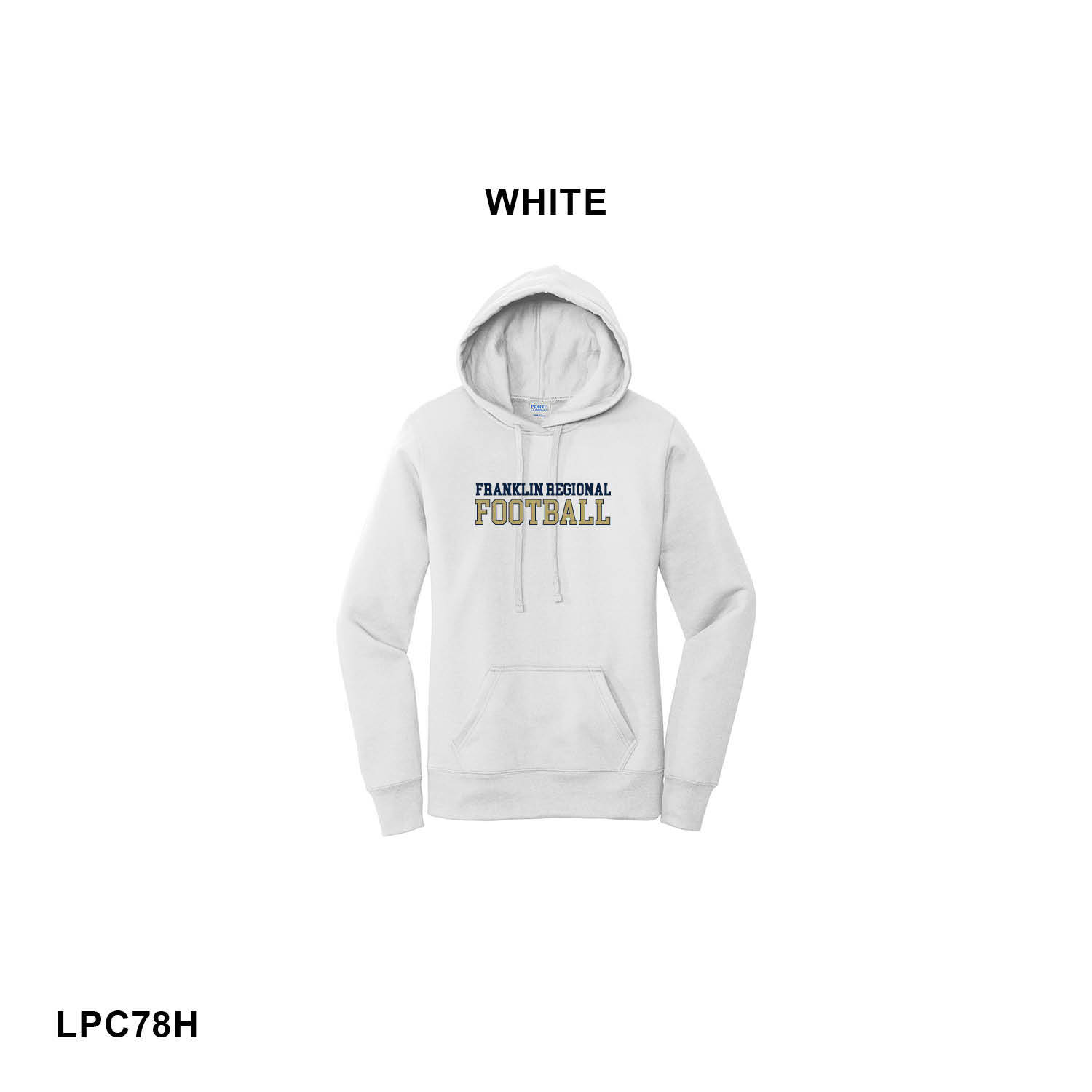 FRANKLIN REGIONAL FOOTBALL LOGO (NAVY & VEGAS) - Port & Co™ Women's Core Fleece Pullover Hooded Sweatshirt