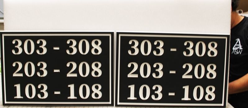 KA20945-  Engraved  High-Density-Urethane (HDU) Apartment Number Signs