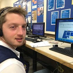 Young man working at computer