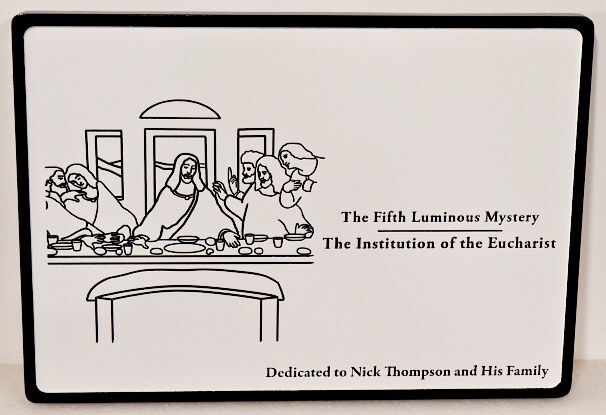 D13288 - Carved HDU Sign for "The Fifth Luminous Mystery"