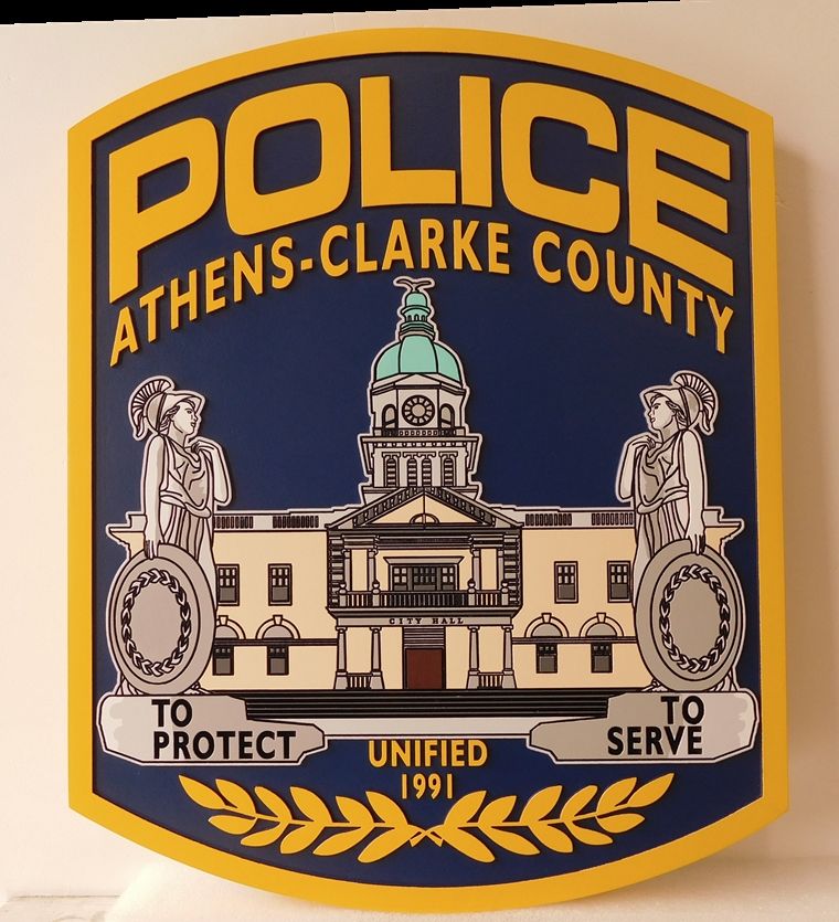 CB5510 - Police Shoulder Patch, Engraved Relief