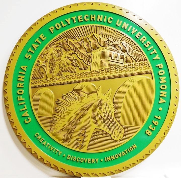 MB2322- Seal of the california State Polytechnic University,2.5-D Engraved Relief