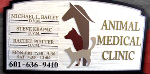 BB11751 - Carved and Sandblasted HDU Animal Medical Clinic Sign 